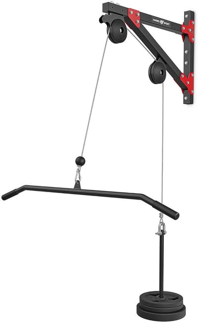 Krachtstation Muurbevestiging - Latzug Toren - Kracht Training - Verstelbare Belasting - 120 kg Max - Grijs