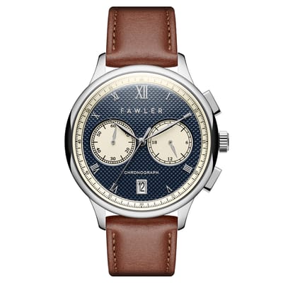 Cicero | Blauw Vintage Chronograaf Horloge
