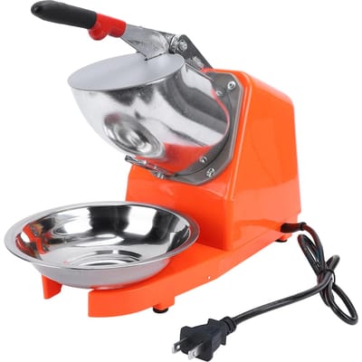 Broyeur à glace électrique 380 W en acier inoxydable, double lame, pour la fabrication de cornets de glace pilée et de neige, pour la maison L orange