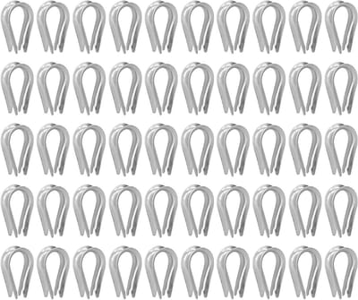 50 Stuks Draad Kabel Thimbles van RVS voor Tuigen en Zeilen - M2 (2mm) en M6 (6mm)