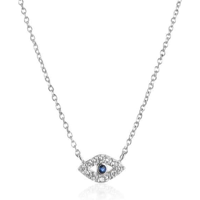Winter 925 Sterling Zilver Goud Locky Eye Blauwe Cz Hanger Ketting Lange Ketting Luxe Sieraden Kristal Mode Sieraden zilver