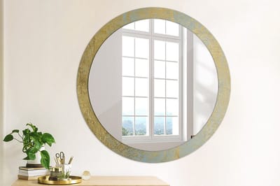 Coloray Bedrukte Spiegel - Loftpatroon Spiegel Met Bedrukte Lijst - 90 cm - Geel Bedrukte Spiegel - Spiegel Met Bedrukte Lijst - Spiegel Met Decoratie - Spiegel Lijst Met Print