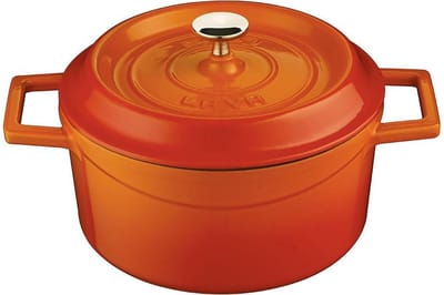 Lava Ronde Gietijzeren Braadpan Ø24cm - Oranje - Emaille Coating