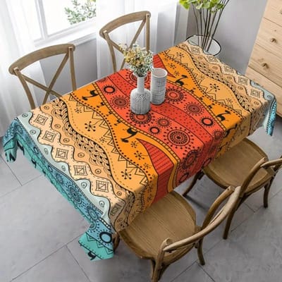 Bohemian Etnische Stijl Kleurverloop Rechthoekige Tafelkleed Keuken Eettafel Decor Herbruikbaar Waterdicht Tafelkleed Bruiloft Decoratie 90x140cm