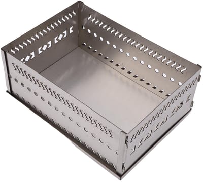 Dailygoods- Sauna Stenen Mandhouder 50 Kg Capaciteit - Roestvrij Staal - Draagbare Houder - Multi-doel - Buitenbenodigdheden - Geschikt voor Houtskool Kachel - Sauna Mand