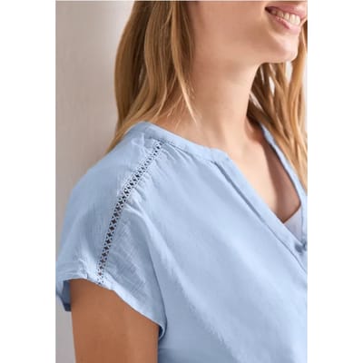 Blouse met overhangende schouder en tape