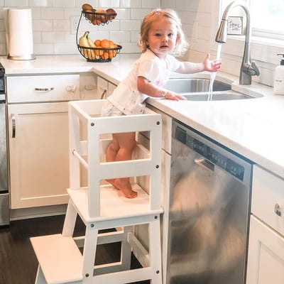 Leertoren - Learning Tower - Leertoren Keukenhulp - Montessori - Keukentoren - 1 tot 6 Jaar - Wit