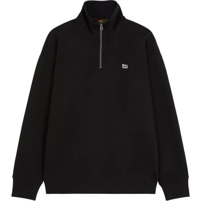 Zwart half-rits sweatshirt met patch Lee