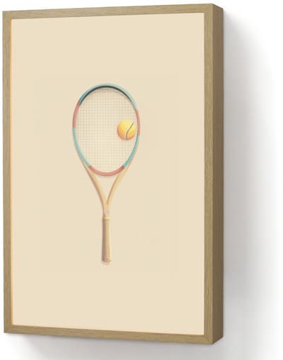 Wandlamp 40x60 cm - Oplaadbaar - Tennisracket - Bal - Beige - Wandlampen binnen woonkamer - Slaapkamer lamp - Decoratieve nachtlamp - Vloerlamp draadloos