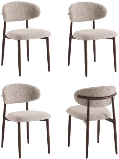 Furnihaus - Eetkamerstoelen Set van 4 - Celia - Taupe Walnoot - Santi