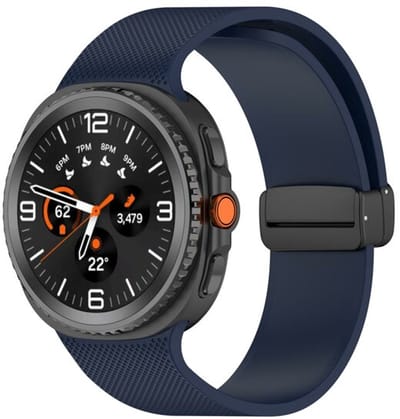 By Qubix - smartwatch bandje - Compatible Samsung bandje - D-buckle sportband - Donkerblauw - Geschikt voor Samsung Galaxy Watch 9 (40/44mm) - Watch 8 (40/44mm) - Watch 8 Classic (46mm)