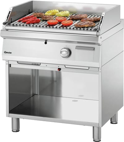 Bartscher Lavasteengrill Serie 700 - 700VR G180 - Gas - V-Rooster - 18kW - 800x700x850mm
