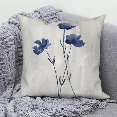 Feuilles Branches Arbres Fleurs Housse de Coussin Bleu Vert Marron Floral Oreiller Maison Canapé Voiture Housse de Coussin Décorative 40x40cm