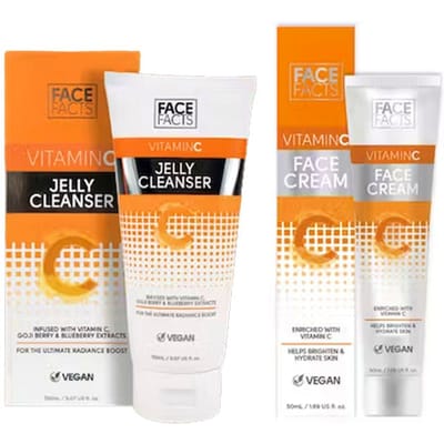Face Facts Vitamin C Brightening Jelly Cleanser + Face Cream 150 ml + 50 ml