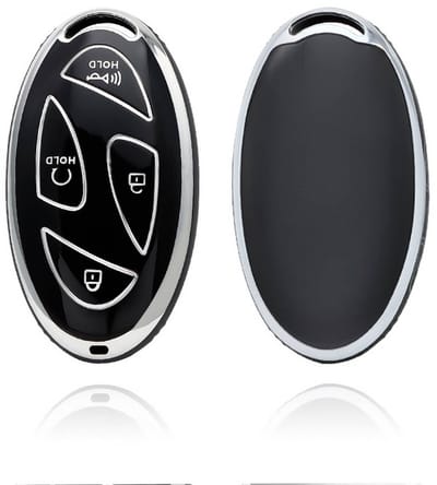 Autosleutel Hoesje geschikt voor Hyundai - Sleutelcover - TPU Cover Sleutelhoes - Accessoires - zwart