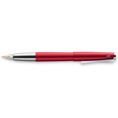 LAMY studio Vulpen pianored | Glanzend piano rood gelakt | geheel metalen lichaam | 14 kt. goudfeder, gedeeltelijk geplatineerd M | Incl. LAMY T 10 blauwe patroon