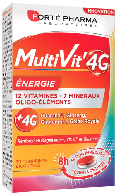Forté Pharma MultiVit'4G Energy 30 Dubbele Tabletten