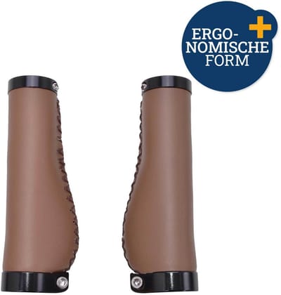 Handvattenset Ergo-Grip lederlook 135mm bruin