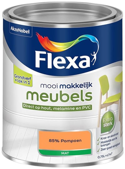 Flexa - Mooi Makkelijk Meubels Mat - 85% Pompoen - Mengverf - 750 Ml
