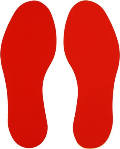 Voetstap Set Links+Rechts - Rood 70 x 180 mm Vlak