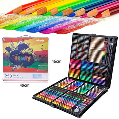 JOYNEXTBUY Professionele Kleurpotloden Set – 258 Delig – Premium Tekenset – Kleuren, Blenden en Schaduwen – Inclusief Opbergetui