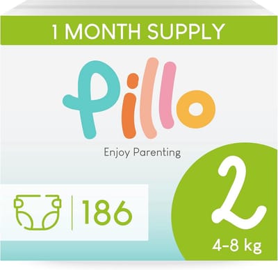 Luiers Maat 2 Mini voor Baby's (4-8 kg) - Voordelige Grote Verpakking 186 Stuks