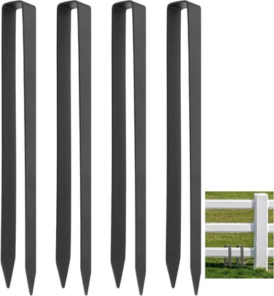 Grondankers Tuin - U-haken - Stabiliteit Creëren - Roestvrij Staal - 4 stuks 30cm - Zwart