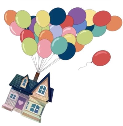 Creatieve Huis Ballon Muursticker - Grote Zelfklevende Poster voor Home Decor - Slaapkamer en Kamer Wanddecoratie