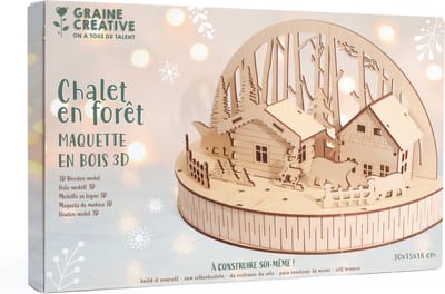 Graine Creative houten DIY miniatuur set huisjes in het bos 30x15x18 cm.