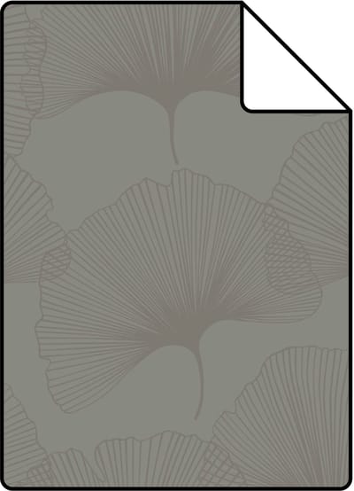 Proefstaal Origin Wallcoverings behang ginkgo bladeren warm grijs - 26,5 x 21 cm - 347731-S