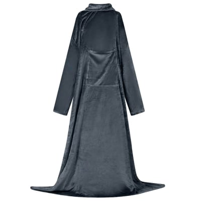 vidaXL Deken hoodie Marineblauw F Flanel