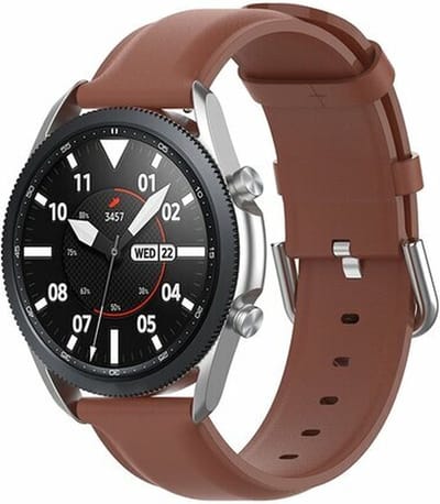 By Qubix - Geschikt voor Garmin bandje - Geschikt voor Garmin Vivomove 3 / HR / Luxe / Sport / Style / Trend - Classic leren bandje - Bruin - Smartwatch bandje 20mm