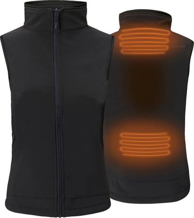 Verwarmde Softshell mouwloze jas - Slim Fit voor dames - Met extra warme fleece voering - Rapid power technologie - Zwart