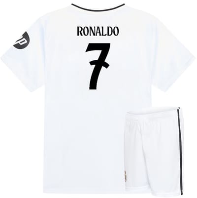 Ronaldo Real Madrid Voetbaltenue Thuis - Voetbal Tenue Kinderen - Shirt en Broekje - Jongens en Meisjes -- Maat 128