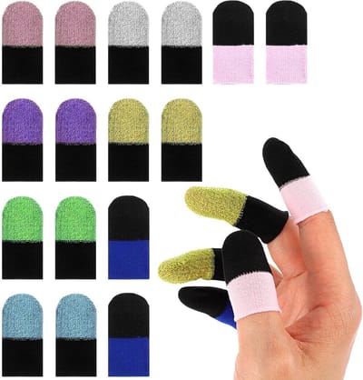 16 Stuks Mobiele Gaming Vinger Covers - 0.3mm Ultra Dunne Carbon Fiber Dikke Doppen voor Naadloze Touchscreen Ervaring, Antislip en Vochtbestendig