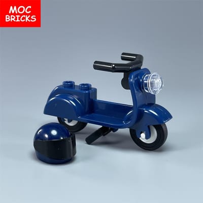 MOC City Sport Rijden Fiets Scooter Motorfiets Helm Assemblage Bouwstenen compatibel met 15396c01 Speelgoed kinder cadeaus