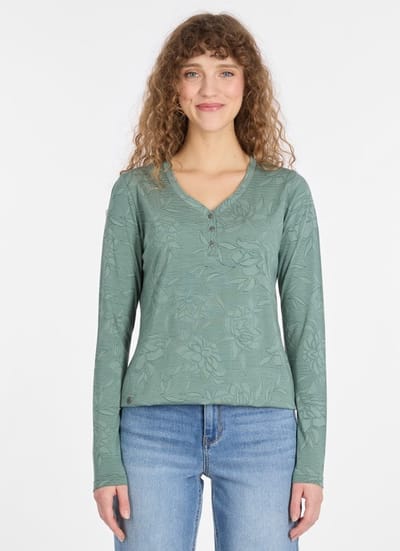 Ragwear - Shirt Pinkki groen print LM dames - maat XXL
