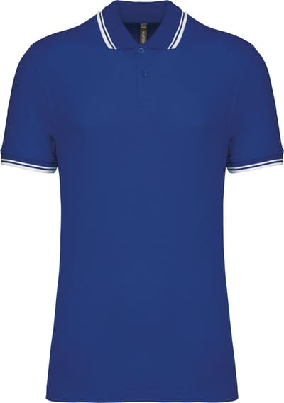 Kariban Gestreepte herenpolo korte mouwen K272 - Royal Blue / White - 4XL