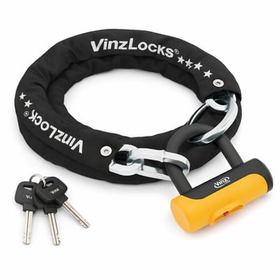 VINZ Tibba ART 2 Slot - Fietsslot - Goedgekeurd Kettingslot Elektrische Fiets, Fatbike & Bakfiets - 90cm