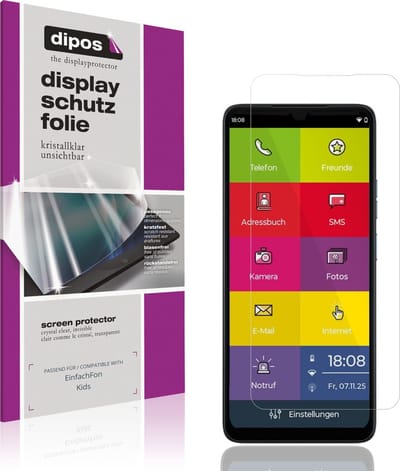 dipos – 4x Beschermfolie geschikt voor EinfachFon Kids | Krasbestendige & heldere Screenprotector Ultra-Thin