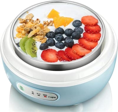 Yoghurtmaker - Yoghurt machine - Gezonde yoghurt maken - Digitale temperatuurregeling - 190x190x152 mm - Blauw