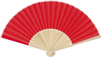 Bellatio Design Spaanse handwaaier - rood - bamboe/papier - 38 x 21 cm - spaanse waaier - festival waaier
