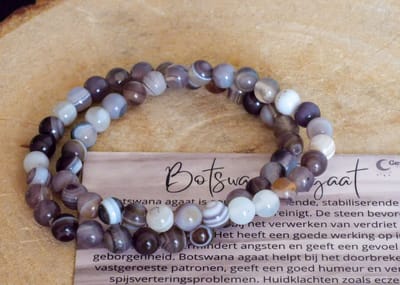 Botswana Agaat Armband 6mm, edelsteen - Perfect cadeau voor mannen en vrouwen - Inclusief uitleg - Spiritueel - Agate - Bescherming - Innerlijke groei - Intuïtie - Geborgenheid - 100% NATUURLIJK