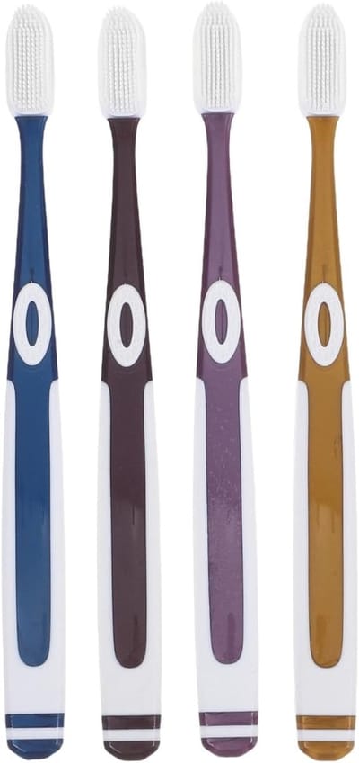 Nano Tandenborstel Set - Meerkleurige Borstels - Dagelijkse Mondverzorging - Extra Zachte Borstelharen - 4 Stuks - Meerkleurig