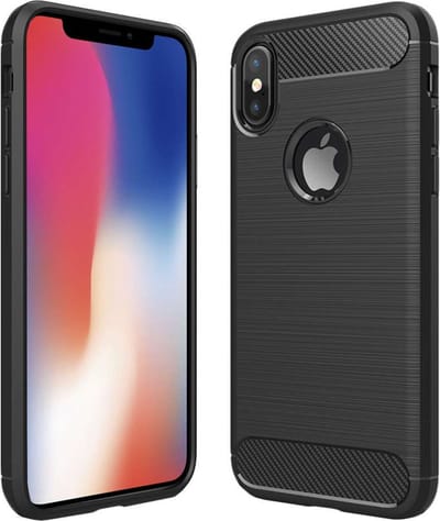 ebestStar - Hoes geschikt voor iPhone X, iPhone XS Apple, TPU Bescherming Cover, Koolstof Design Hoesje, Zwart