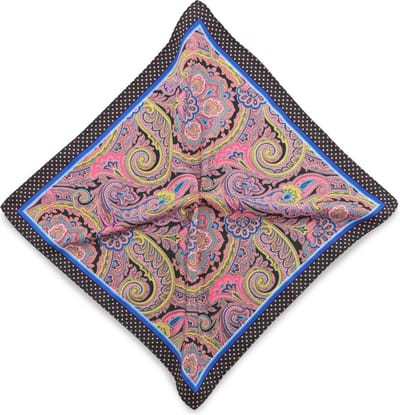 We Love Ties - Pochets - Pochet Fête Cachemire - zwart / roze / blauw / geel