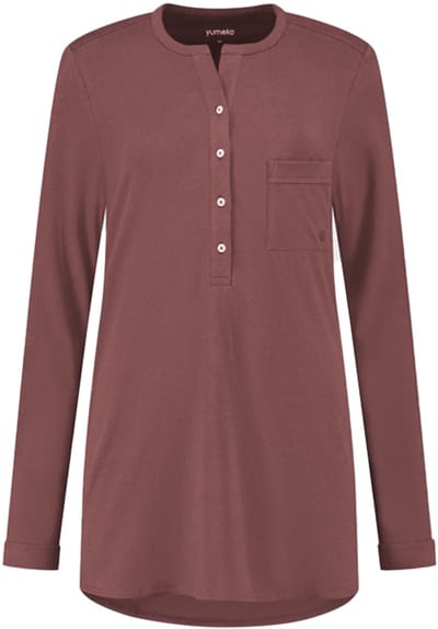 Yumeko pyjamashirt dames jersey evening roze s