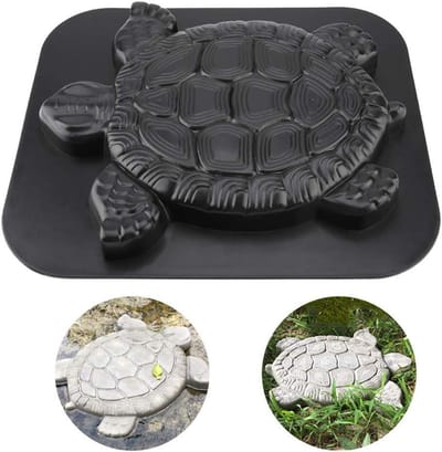 Betonvorm Schildpad - Tuinpad Vorm Bestratingssteen - Pad Aanleggen - Herbruikbaar ABS Plastic - 40 x 39 cm - Zwart