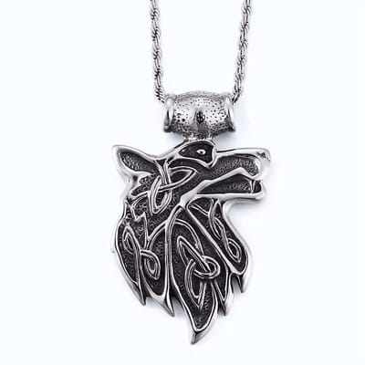 ICYBOY Viking Mjolnir Rune Amulet Roestvrije Stalen Pendant [Wolf Variant 6] Kalen Nordic Norse Viking Jewelry Stainless Steel