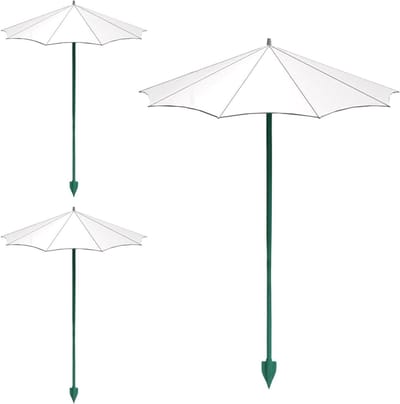 Planten Zonwering - Kleine Paraplu's - Bescherming Buiten - Stevig Materiaal - 3 Stuks - Wit